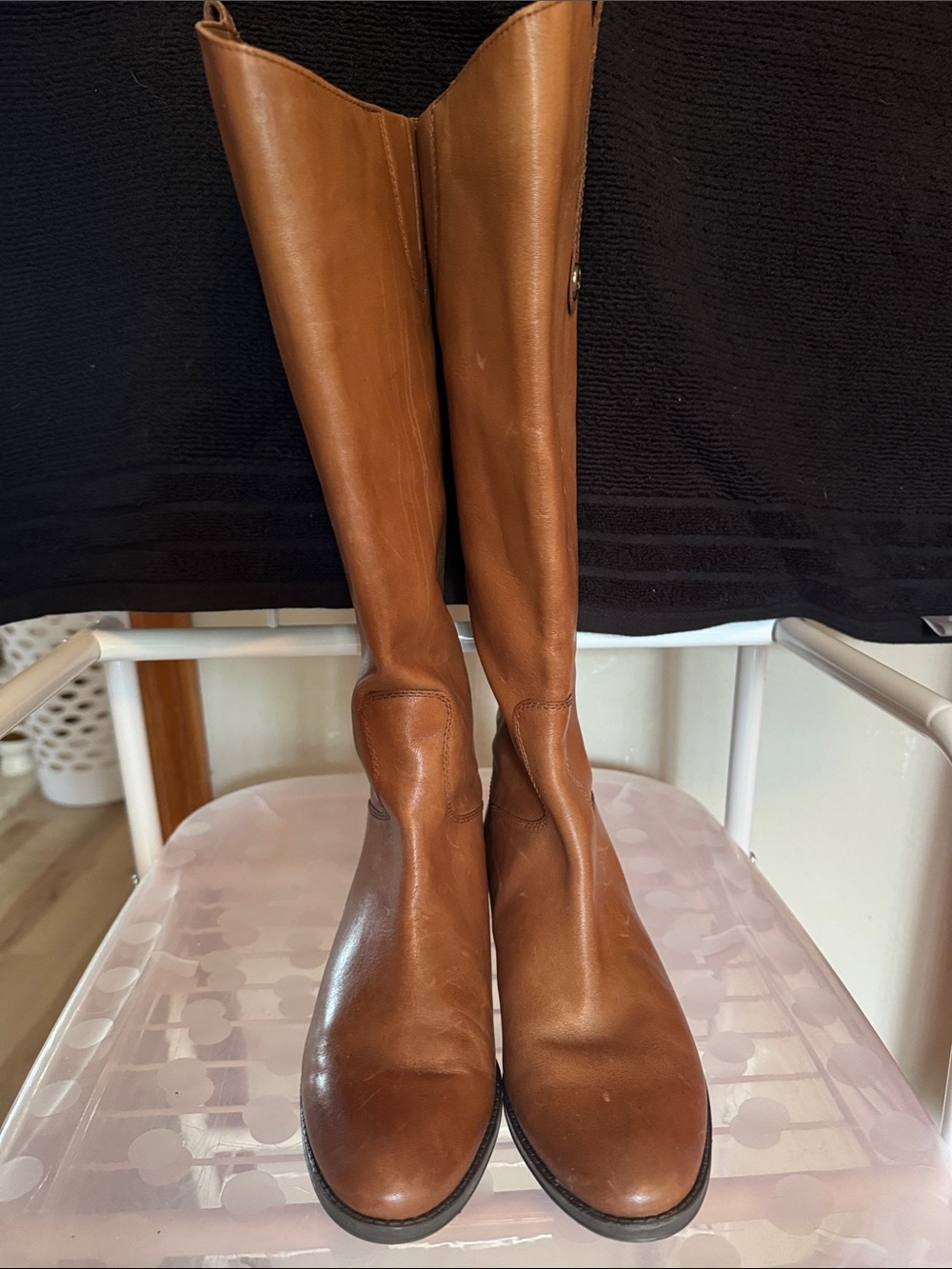 Sam Edelman Tall Leather  Boots in Cognac Brown